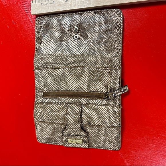 JESSICA SIMPSON ANIMAL SNAKE PRINT TRIFOLD WALLET COIN ZIPPER CARD HOLDER - Picture 5 of 7